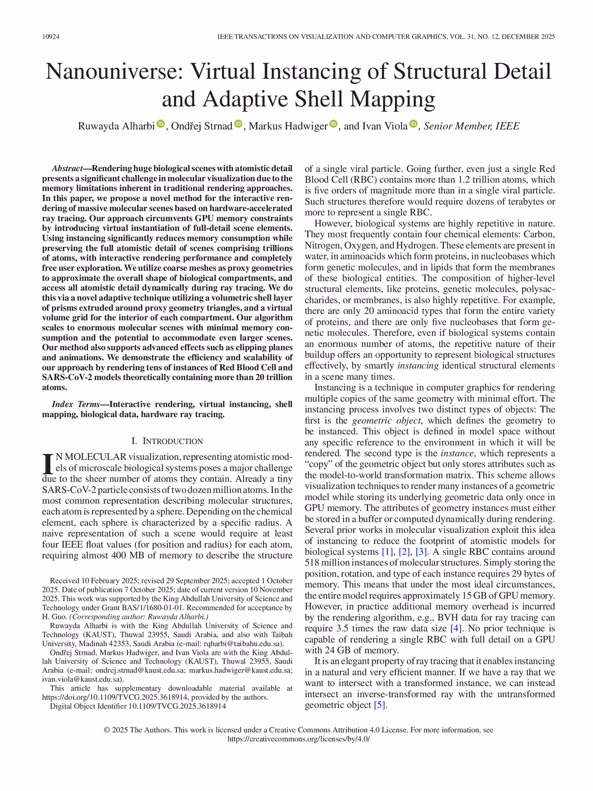 Top of the first page of the paper “Nanouniverse: Virtual Instancing of Structural Detail and Adaptive Shell Mapping”.