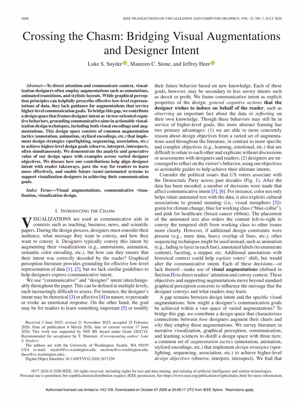 Top of the first page of the paper “Crossing the Chasm: Bridging Visual Augmentations and Designer Intent”.