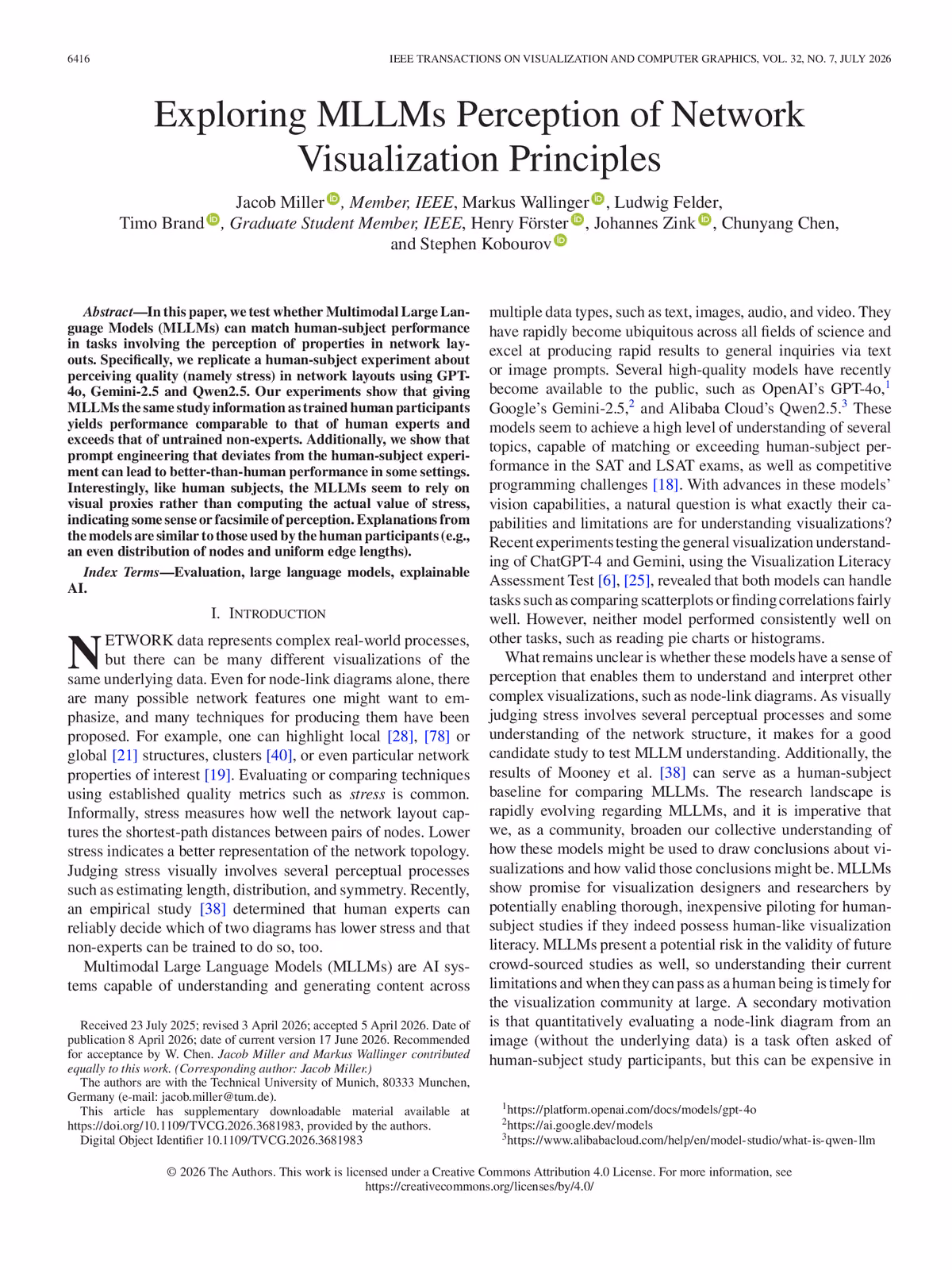 Top of the first page of the paper “Exploring MLLMs Perception of Network Visualization Principles”.