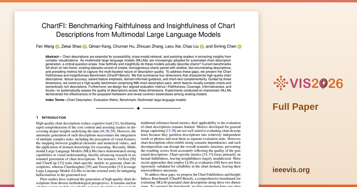 ChartFI: Benchmarking Faithfulness and Insightfulness of Chart ...